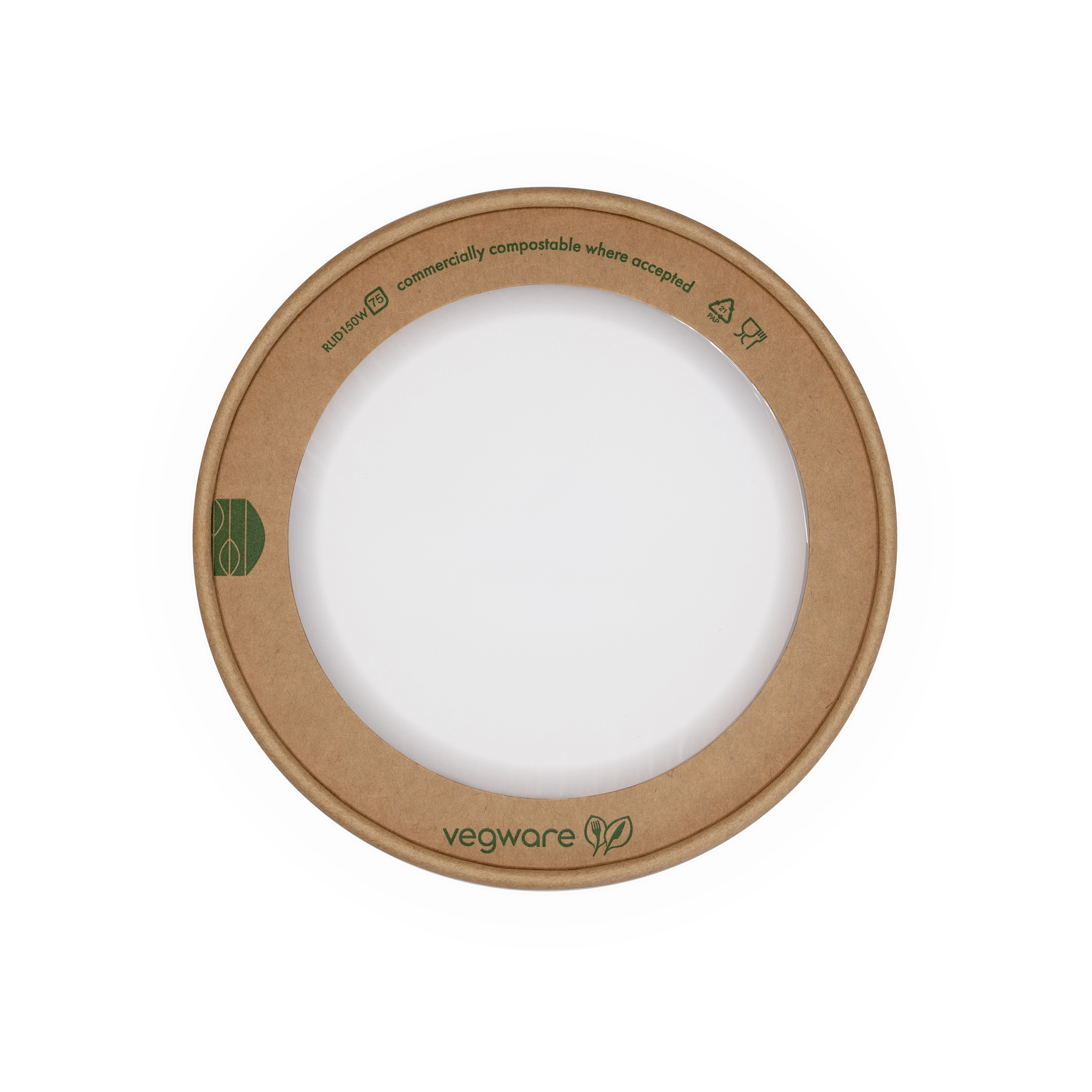 Coperchi in cartoncino con finestra per ciotole Kraft - D150 - Main view