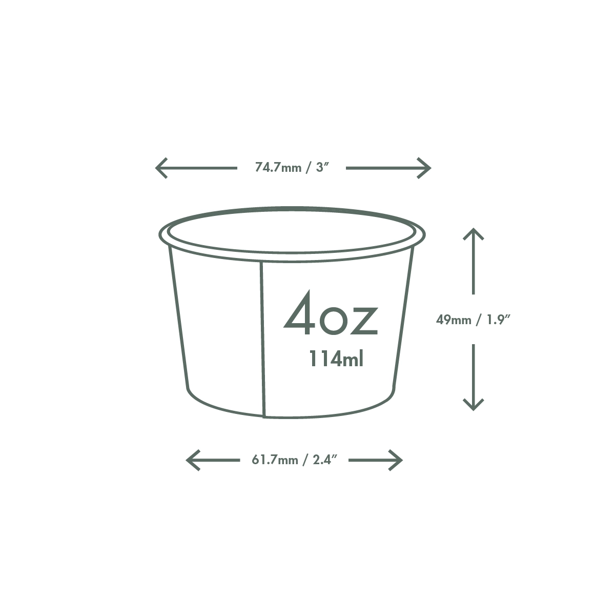 Coppette gelato TUTTIFRUTTI biodegradabili - 120cc - View1