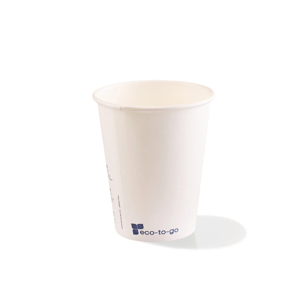 Bicchieri bio 240ml bianchi “Eco to go BLU”- Water based barrier - D80  - Main view