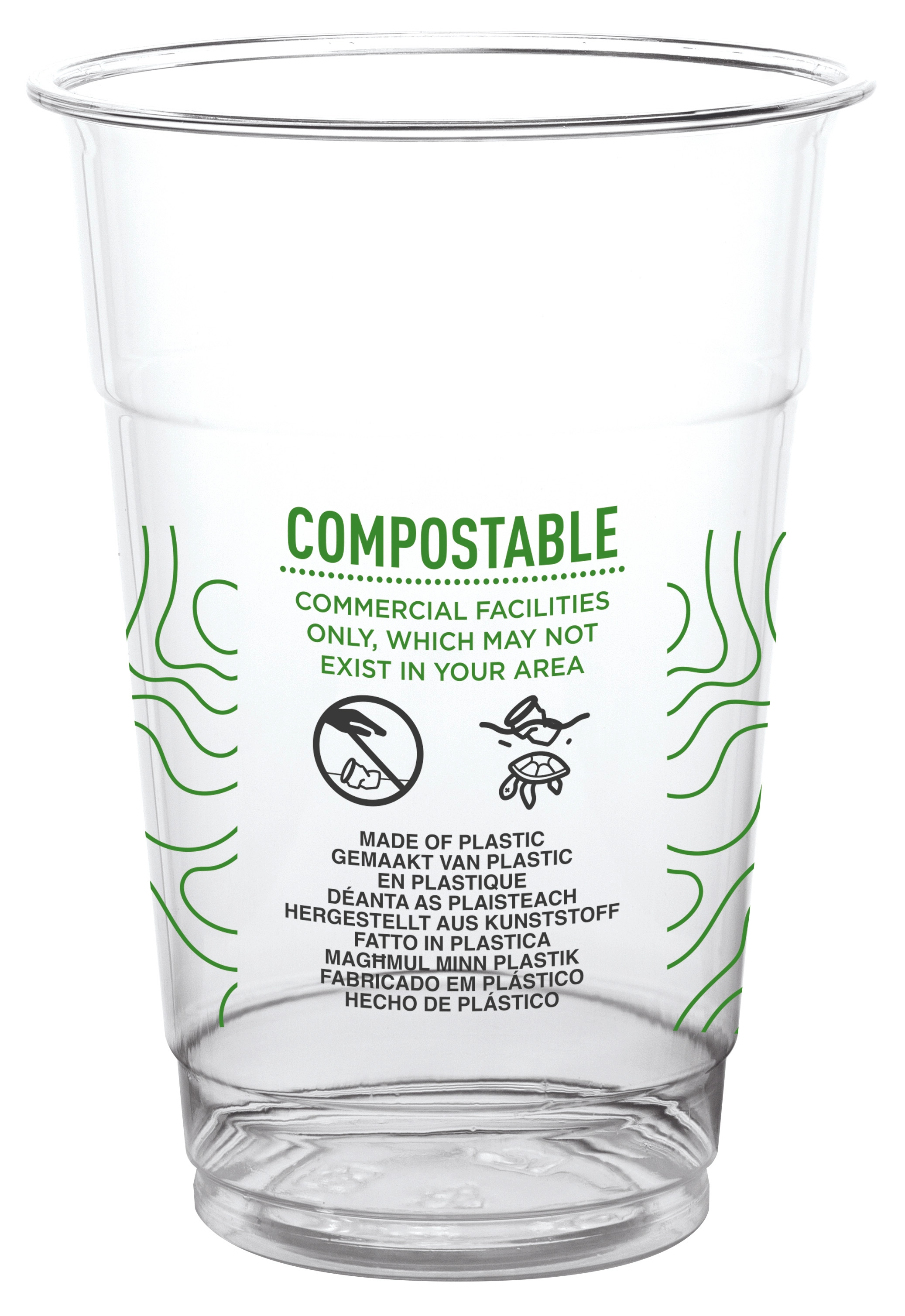 Bicchieri PLA trasparente Premium per Smoothies - 300ml / 10oz - FINE SERIE - View1