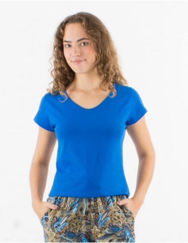 T-shirt en coton Bleu