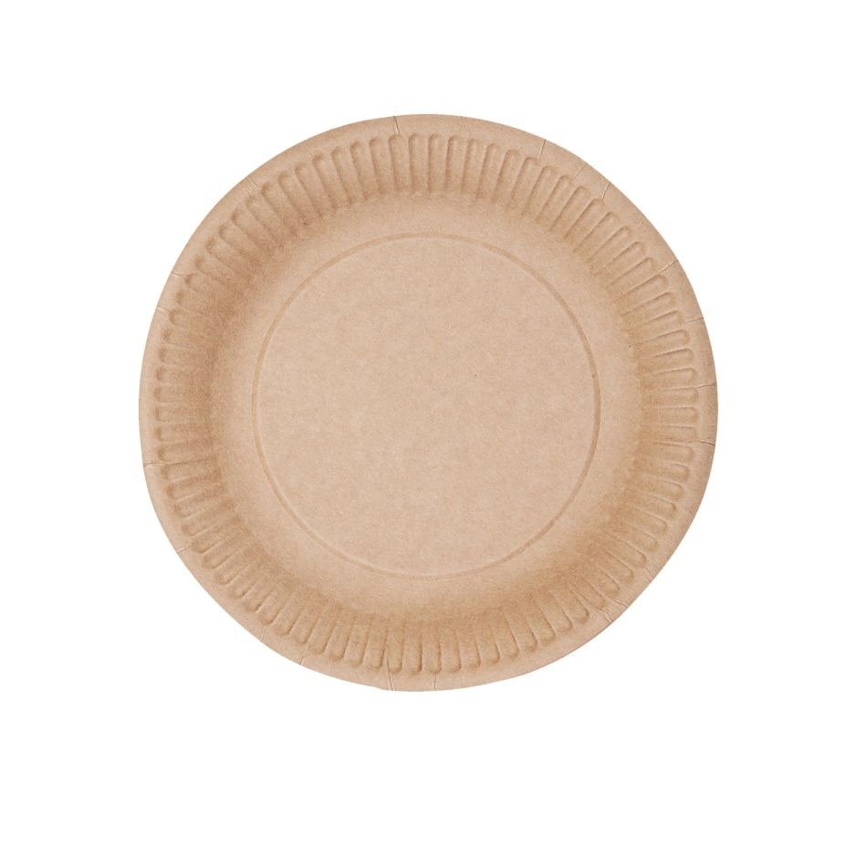 Piatti piani in cartoncino bio 18 cm - avana - Main view