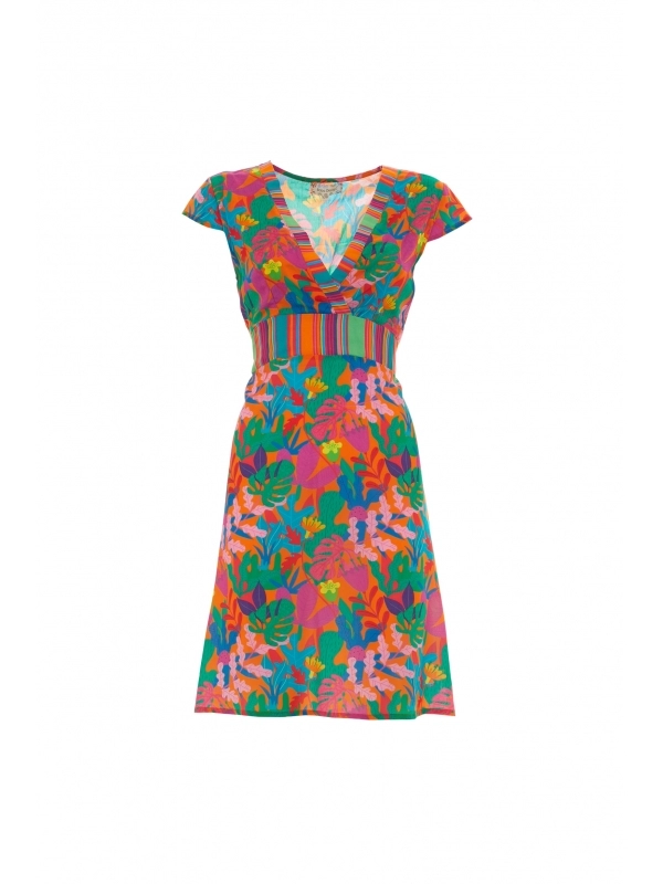 Flower and stripe patterned dress - Baba Design