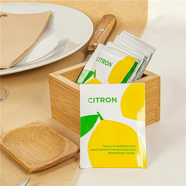 Salvietta rinfrescante citron - imbustata singolarmente 6x8cm - View1