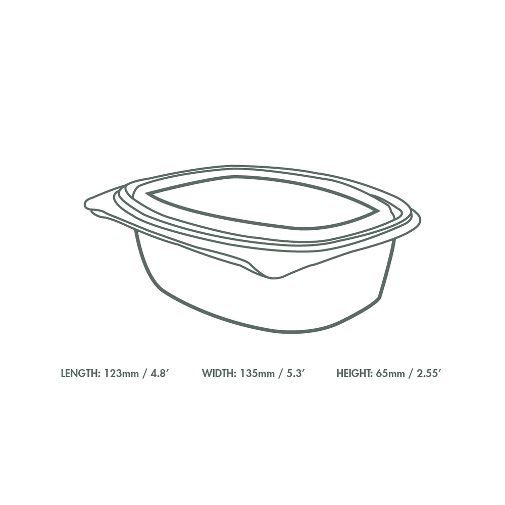 Vaschetta asporto trasparente PLA 500cc - PREMIUM 123x135x65 mm - View2