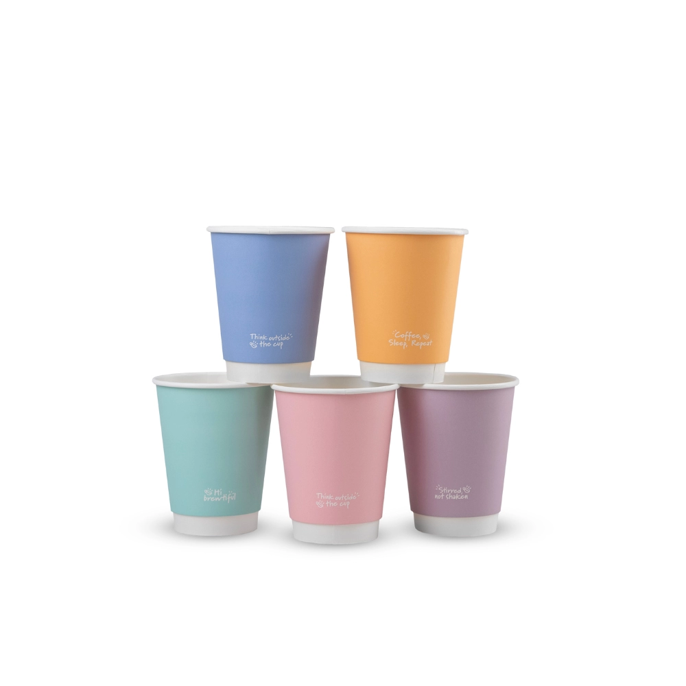 Bicchieri bio doppio strato 360ml - 12oz 'Feel Good' - D90 - colori assortiti - Main view