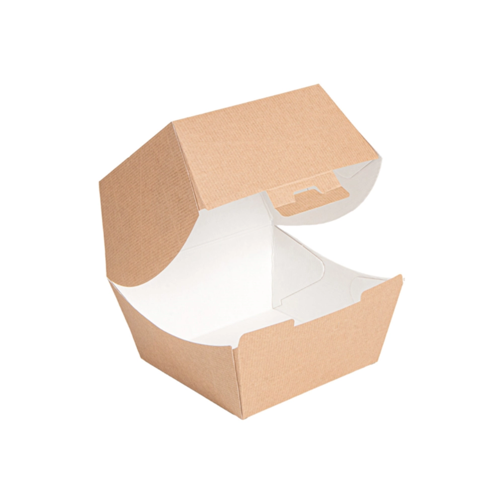 Contenitore per panini grande in cartoncino bio 14,4x13,6x11,5 cm avana - Main view