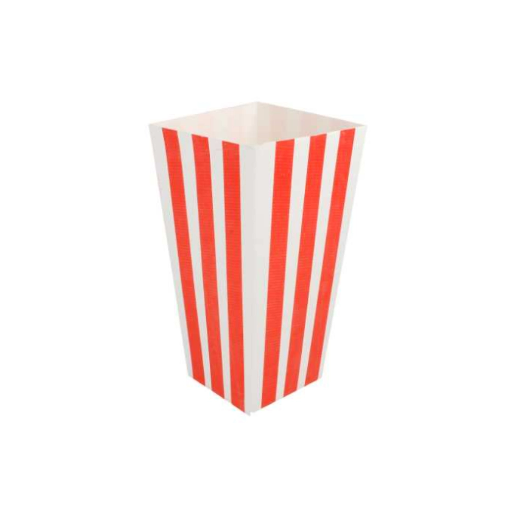 Contenitore pop-corn microondulato 6,5x8,7x17,4 cm - 1l - rosso e bianco - Main view