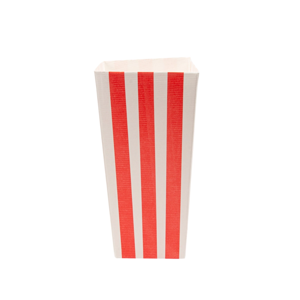 Contenitore pop-corn microondulato 6,5x8,7x17,4 cm - 1l - rosso e bianco - View1