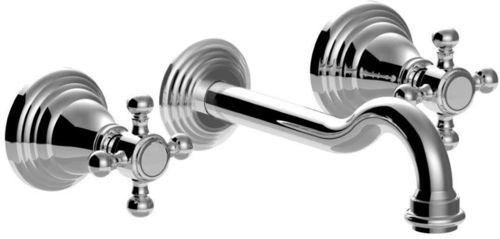 Unterputz-3-Loch-Waschtischbatterie (2 x FBLV010)+Retroauslauf mm 175 mit BELINDA-Rosette - FBLV003CO - PAFFONI