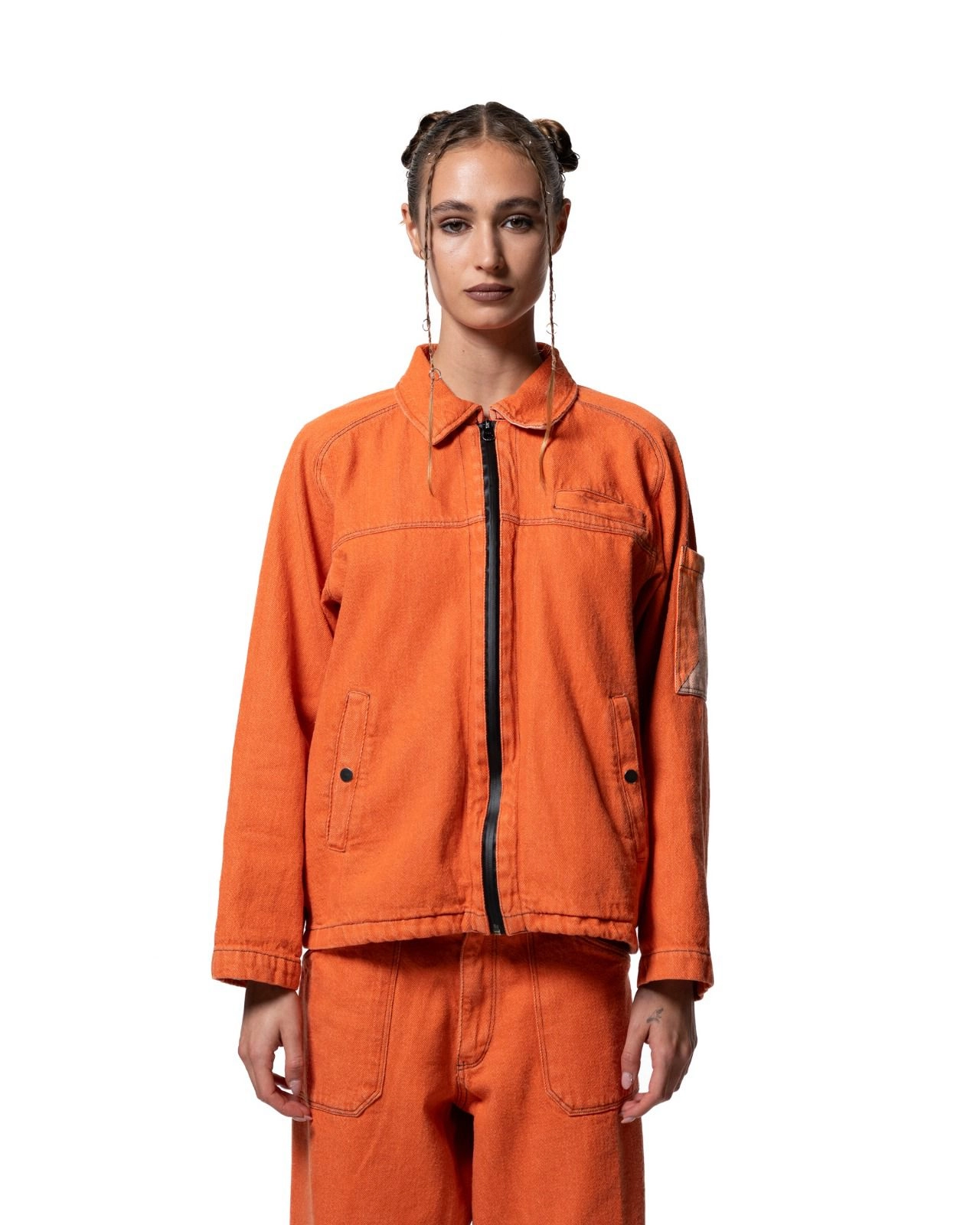 Enzyme-Dyed Denim Short Jacket