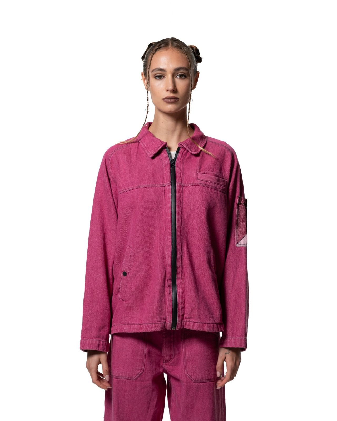 Enzyme-Dyed Denim Short Jacket