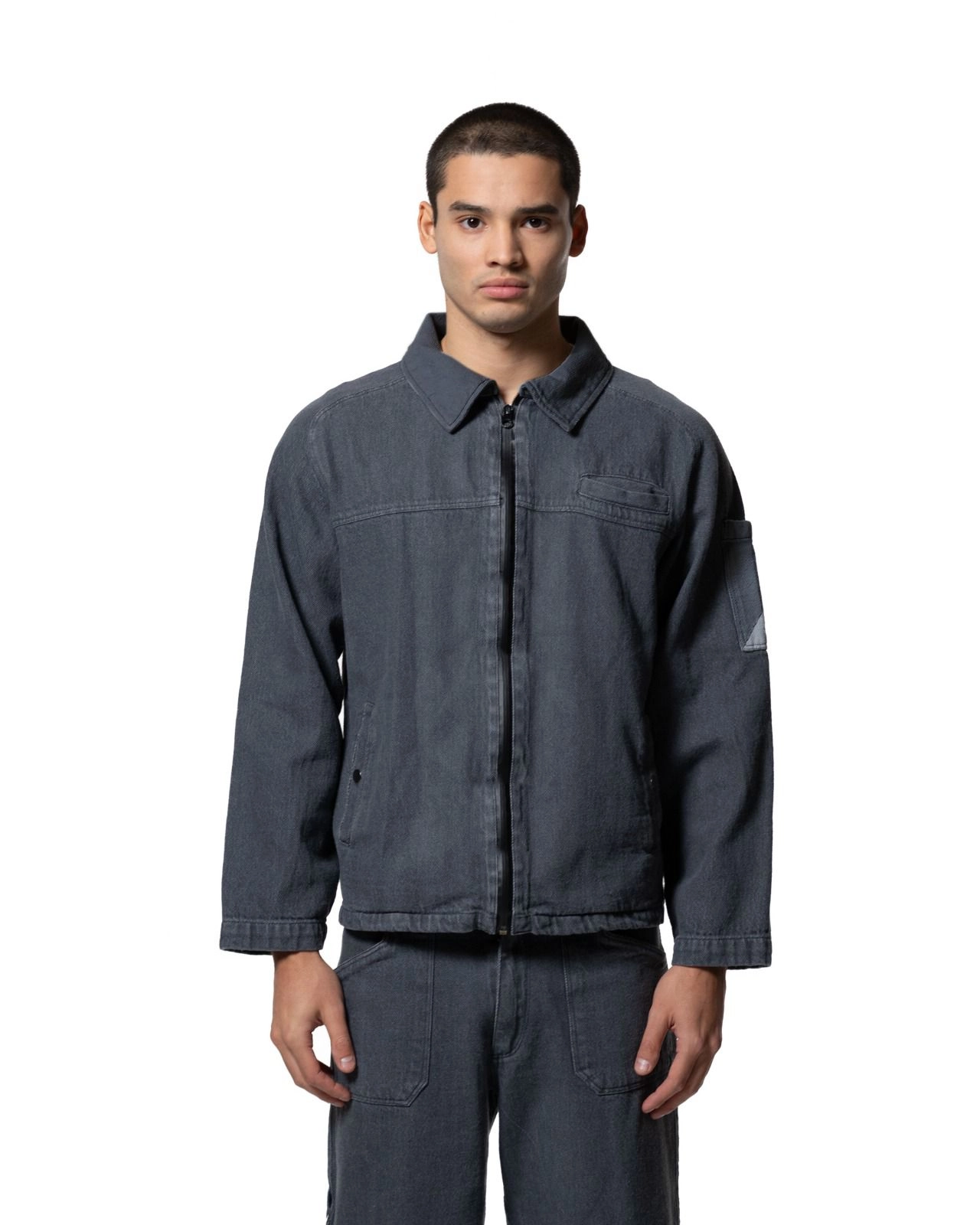 Enzyme-Dyed Denim Short Jacket