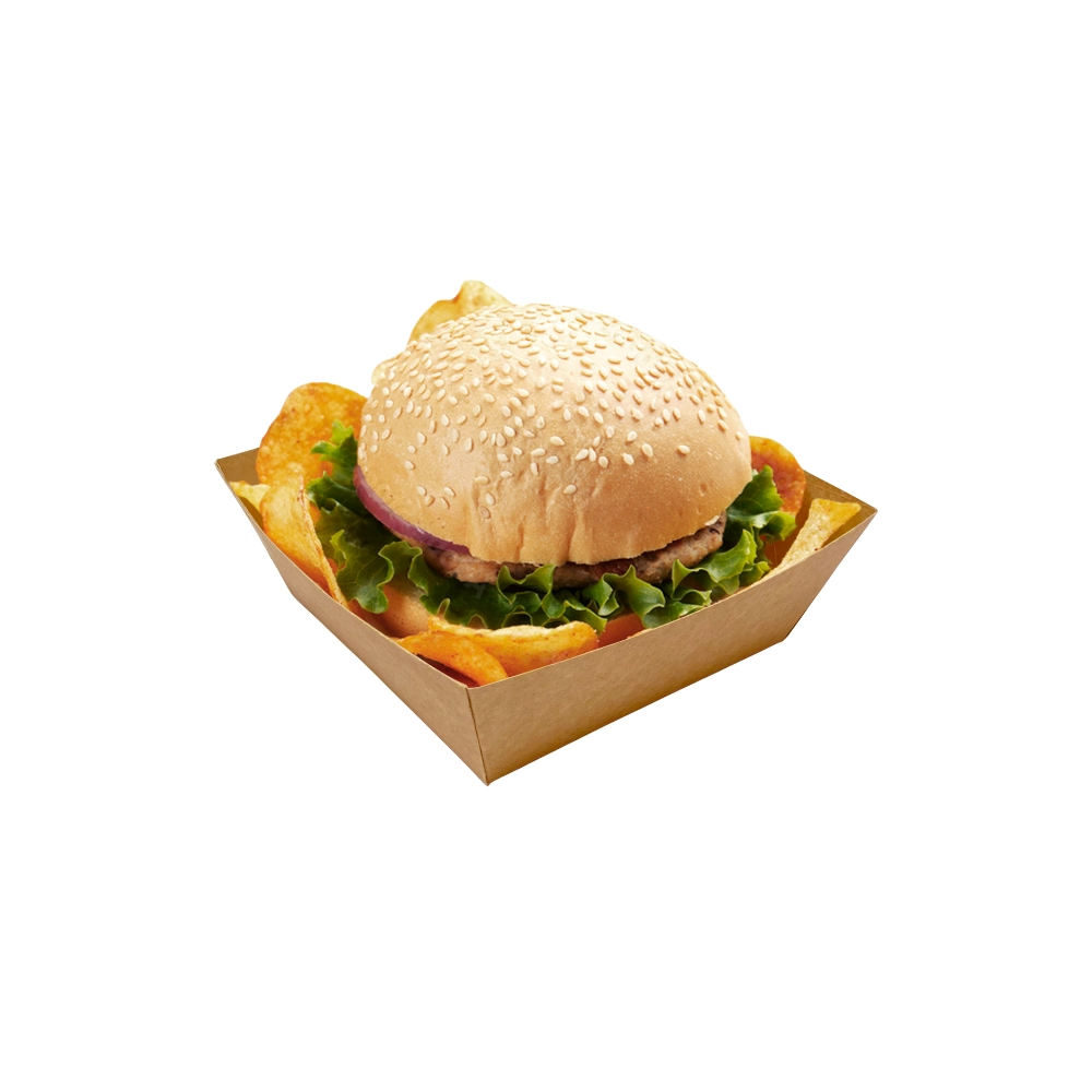 Vaschetta fritti quadrata 15x15cm 600ml in cartoncino bio - PROMO - View1