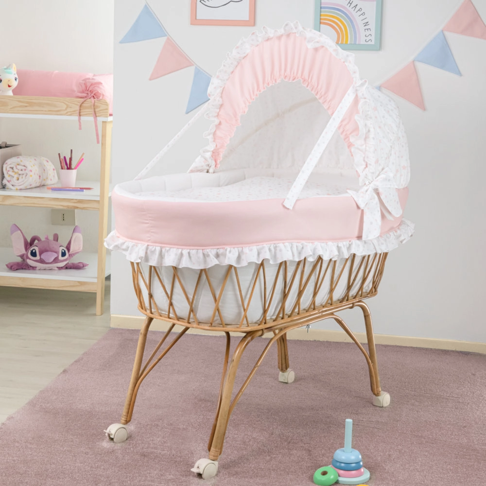 Culla Linea Stelline in Piquet Rosa