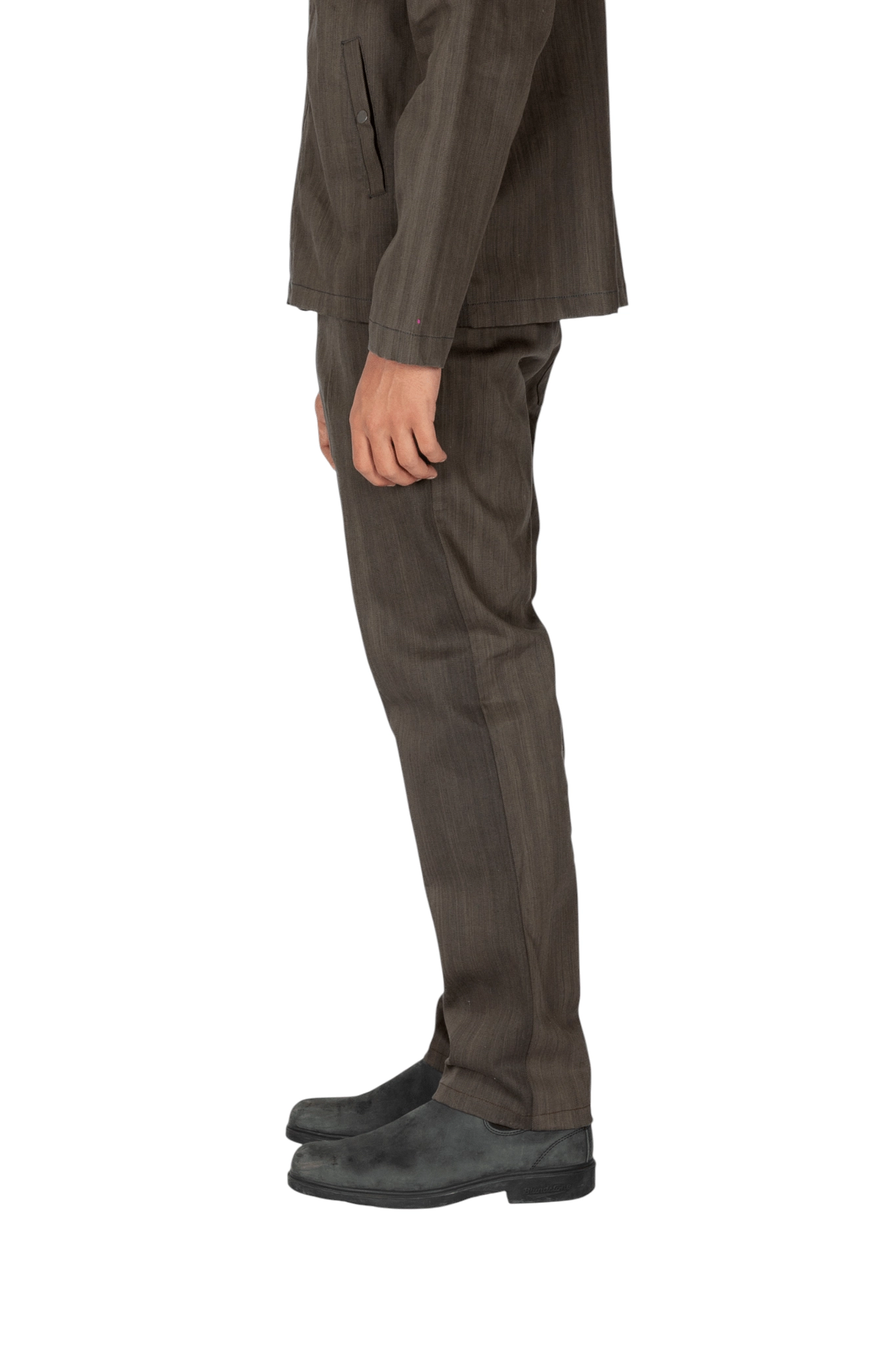 Cotton Blend Straight Fit Trousers