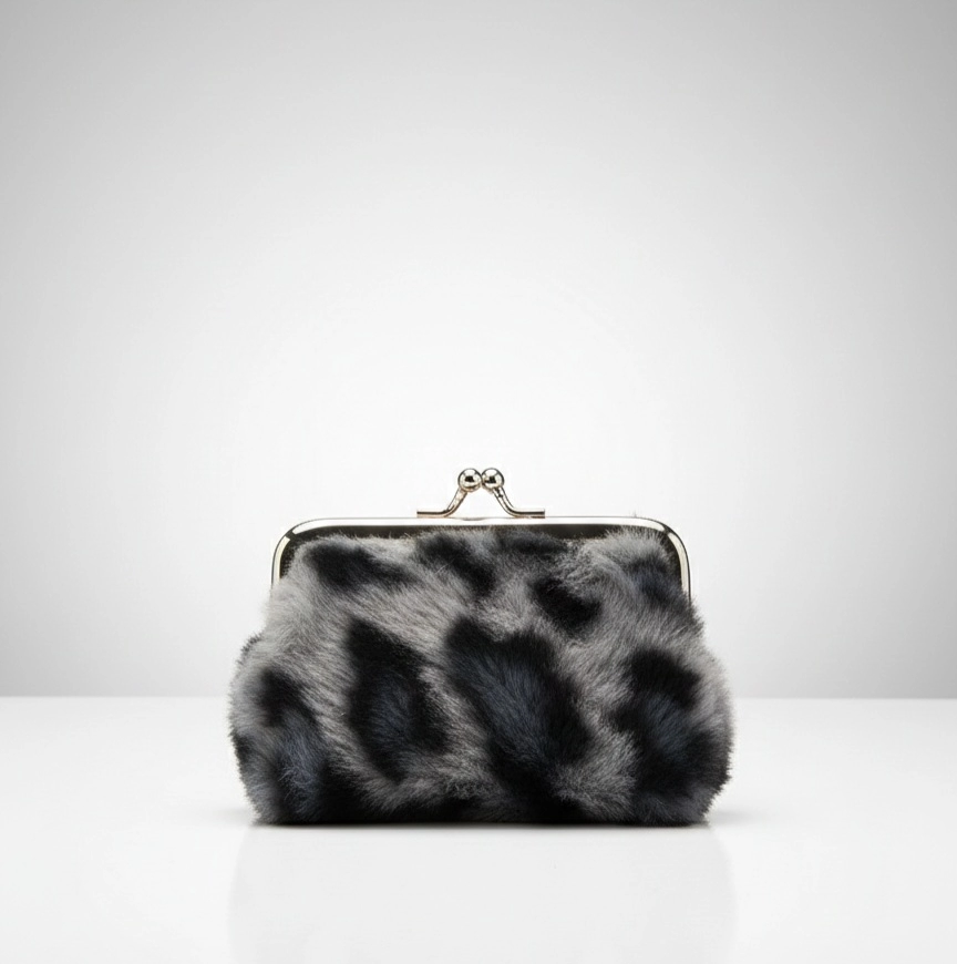 Faux fur coin purse