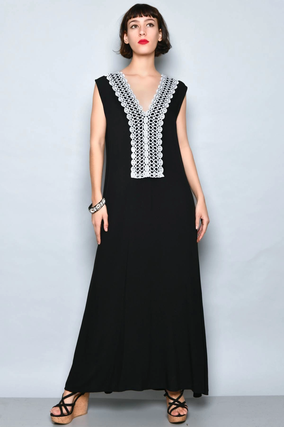 Robe longue ethnique noire