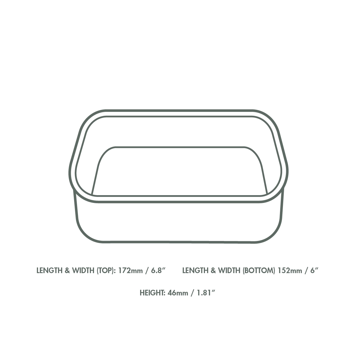 Vaschetta Bio TakeAway quadrata 780ml/25oz - Avana - View1