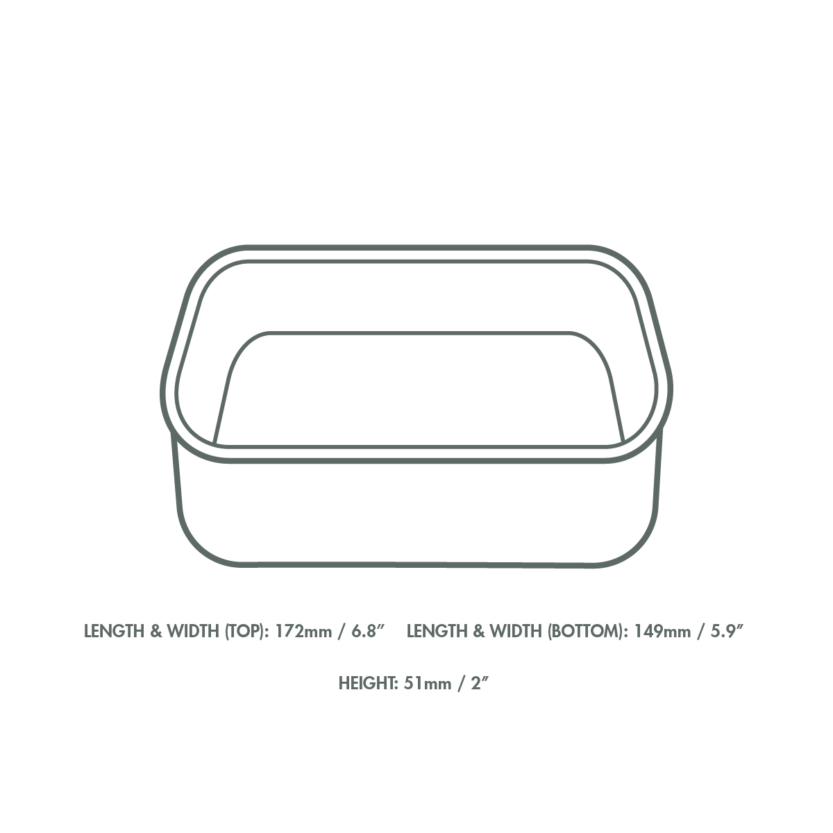 Vaschetta Bio TakeAway quadrata 950ml/32oz - Avana - View1