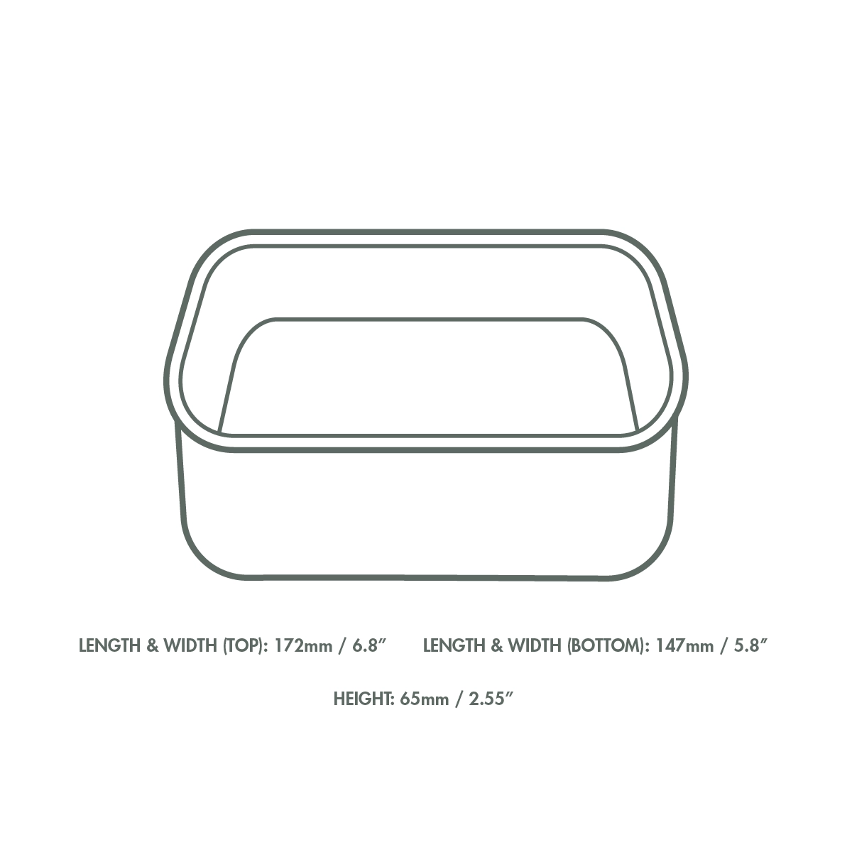 Vaschetta Bio TakeAway quadrata 1200ml/40oz - Avana - View1