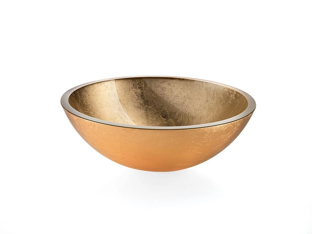 VASCA VETRO ORO ø420 CON GHIERA  - 53696.29.30 - LINEABETA