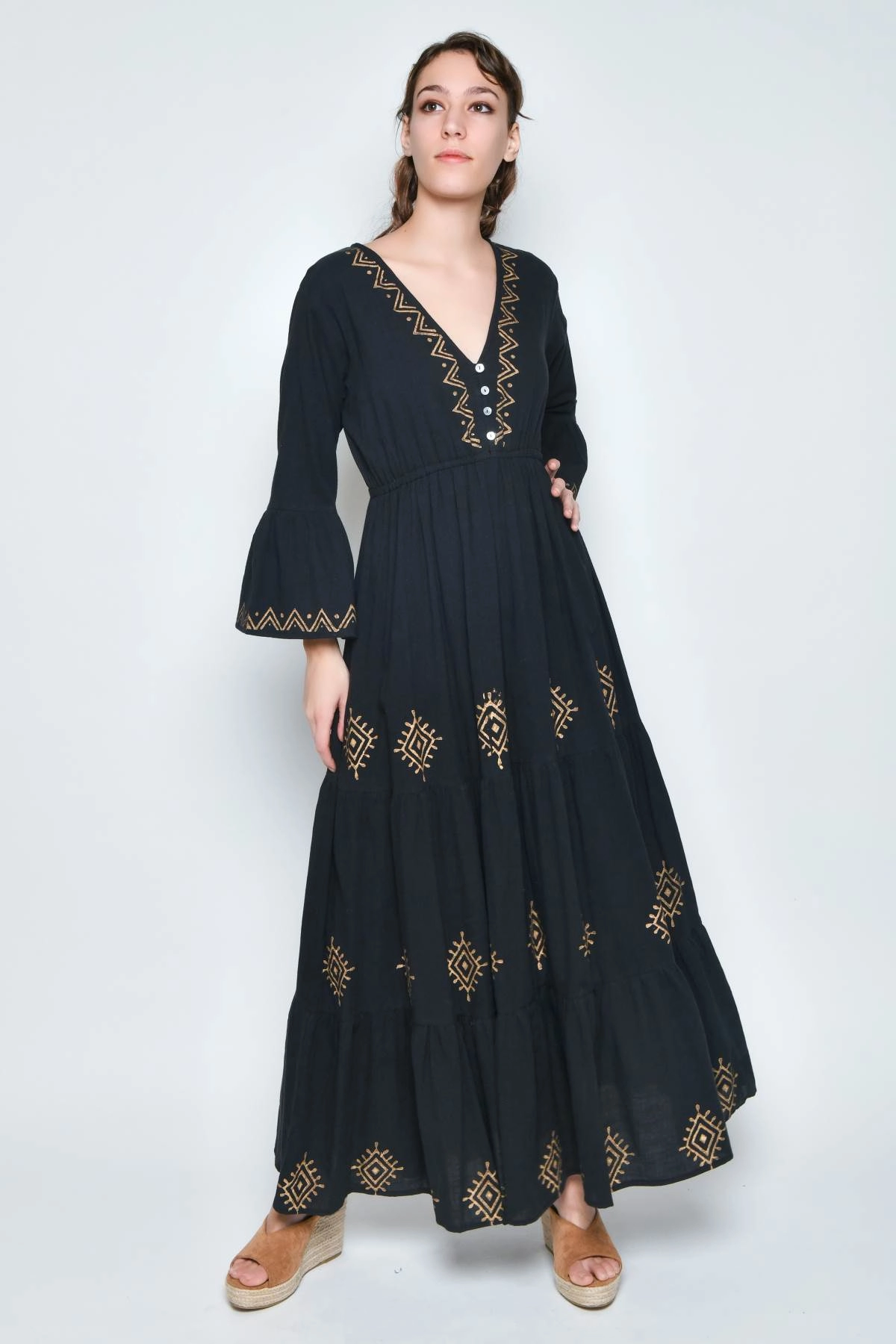 Abito Lungo nero etnico chic