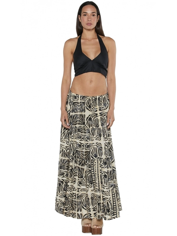 Flared viscose skirt