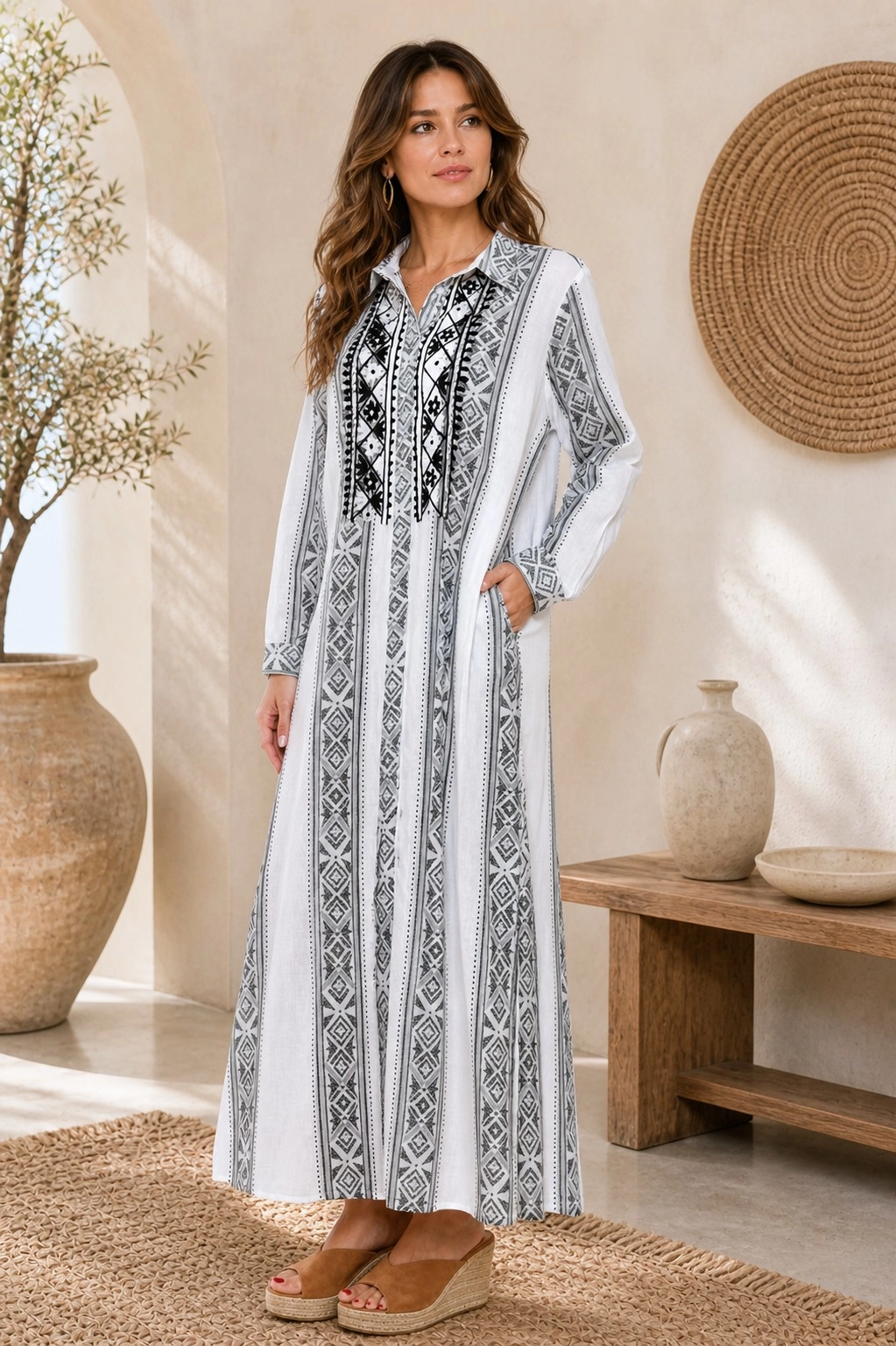 Black White Ibiza Dress