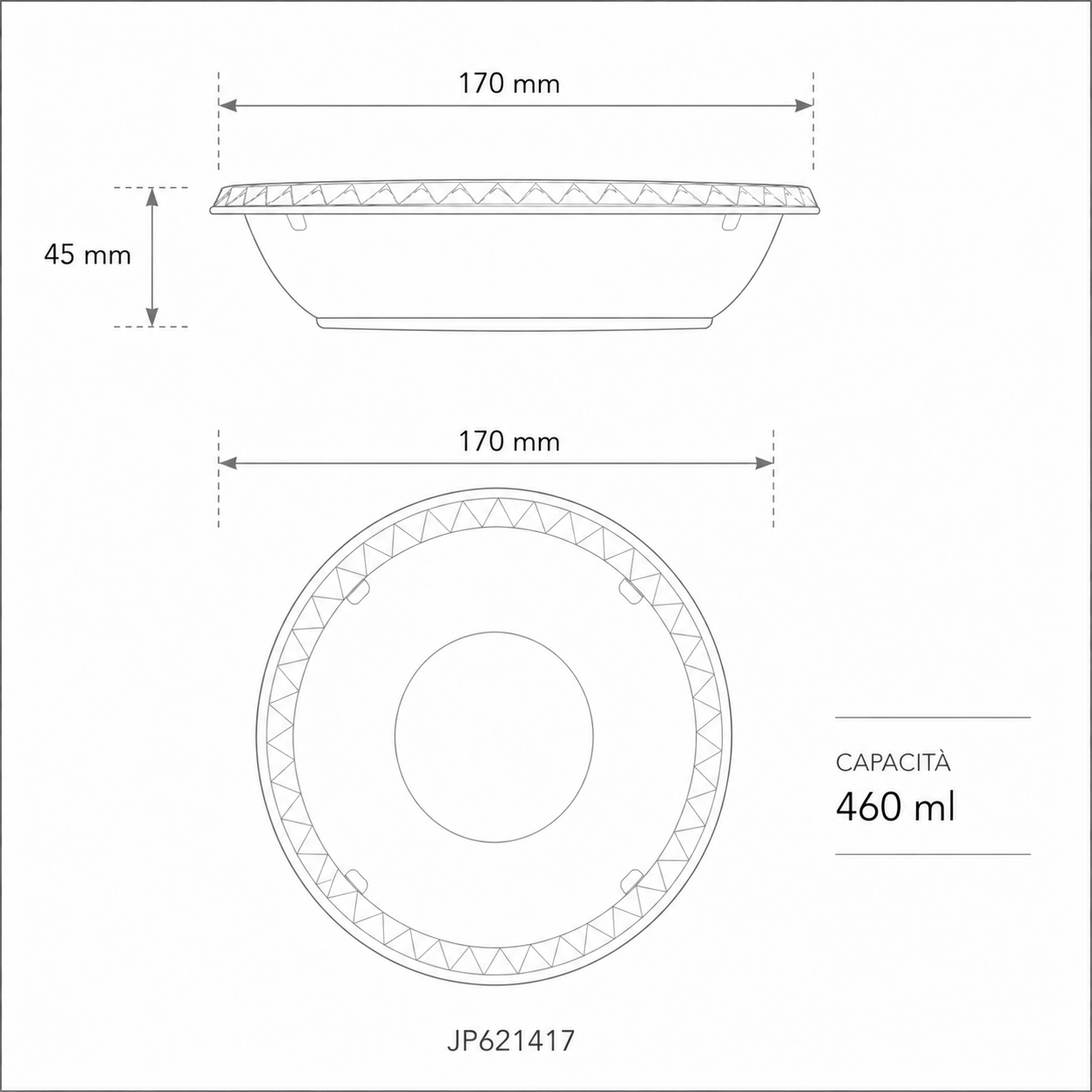 Piatti fondi Design 460ml - Linea Decor - NO PFAS - View1