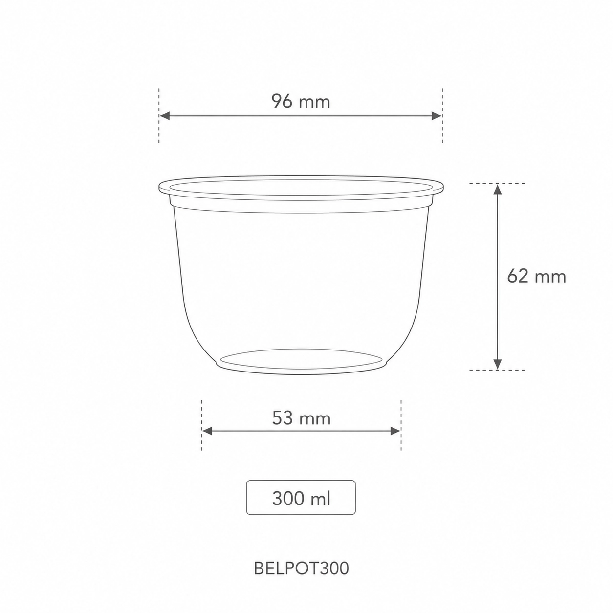 Ciotole in PLA Bella Pot 300ml - BIO - D96 - View1