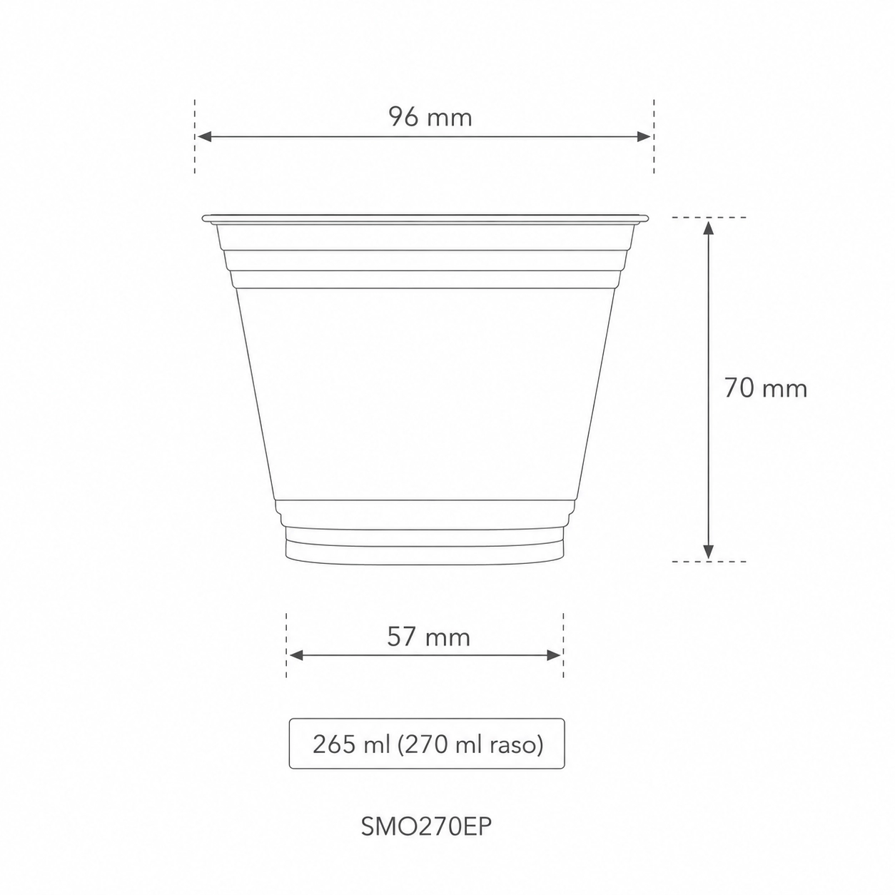 Bicchieri PLA trasparente Premium per Smoothies - 270ml/9oz - D96 - View2