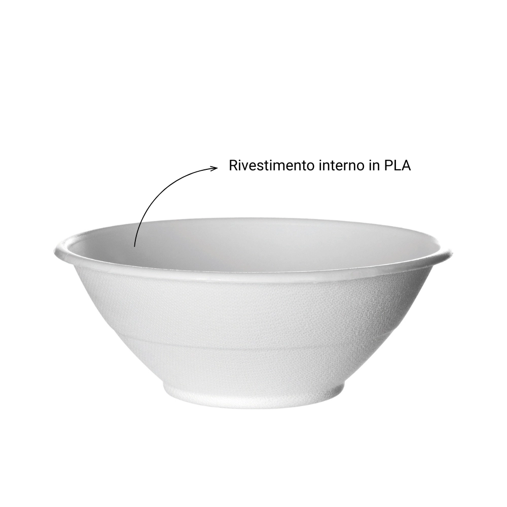 Bowls Noodle BIO Bagasse + PLA - 1150ml - 40oz - D195 - ALTE TEMPERATURE - Main view