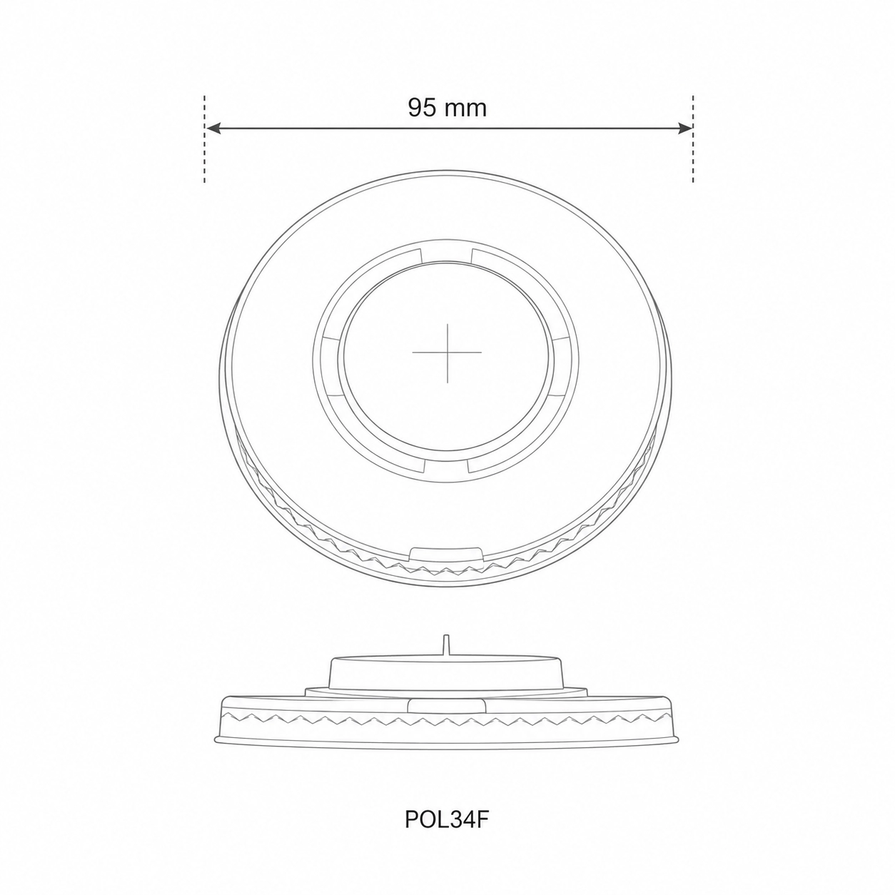 Coperchi piatti per bicchieri in PLA 300-400 ml - Polarity - D95 - FINE SERIE - View1