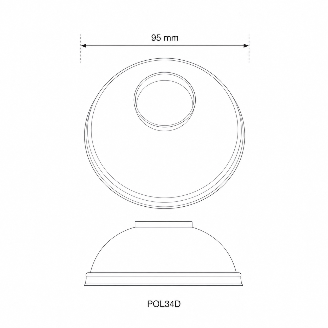 Coperchi a cupola per bicchieri in PLA 300-400 ml - Polarity - D95 - FINE SERIE - View1