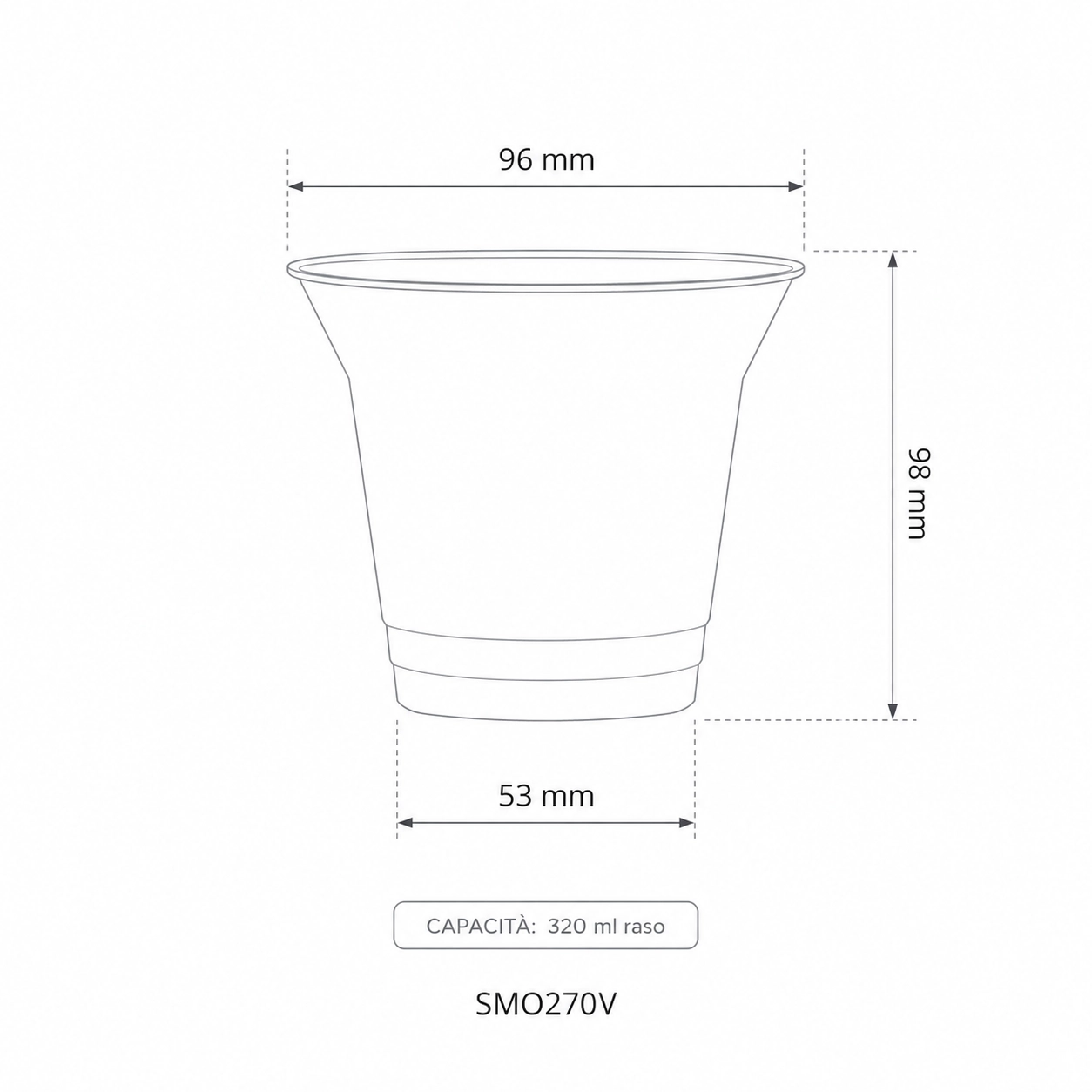 Bicchieri PLA trasparente Premium per Smoothies 270ml/9oz - D96 - View2