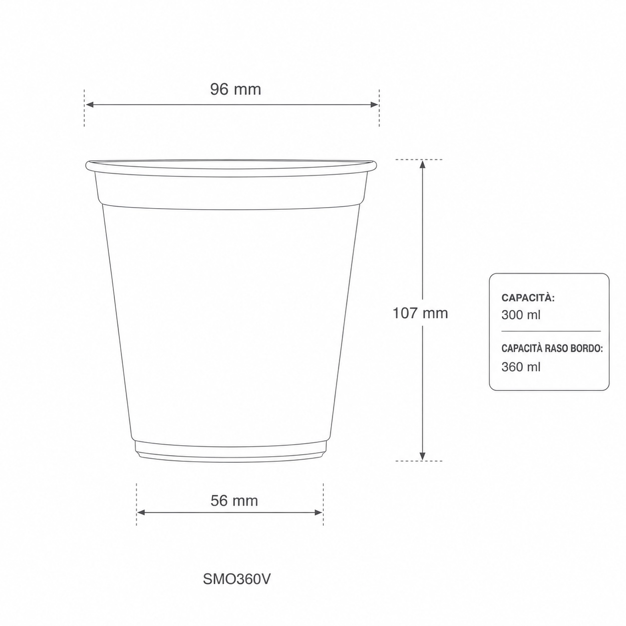 Bicchieri PLA trasparente Premium per Smoothies 360ml/12oz - D96  - View1