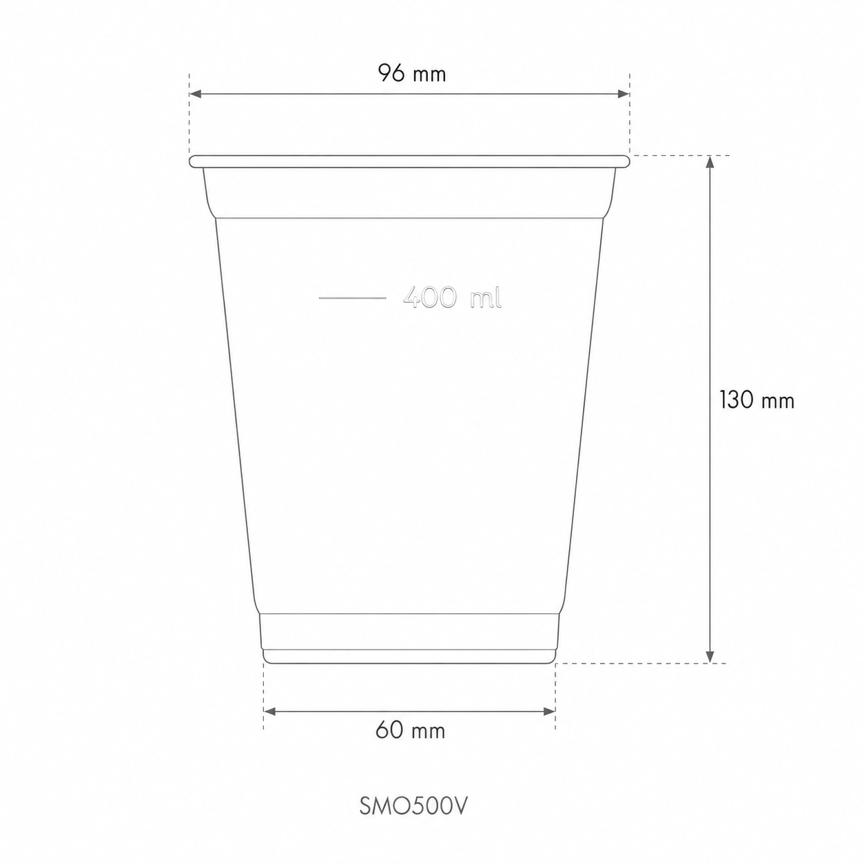 Bicchieri PLA trasparente Premium per Smoothies 500ml/16oz - D96 - View2