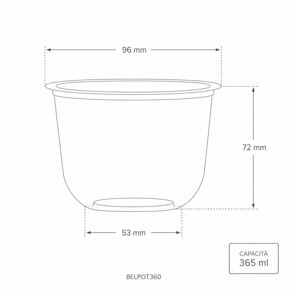 Ciotole in PLA Bella Pot 360ml - BIO - D96 - View2