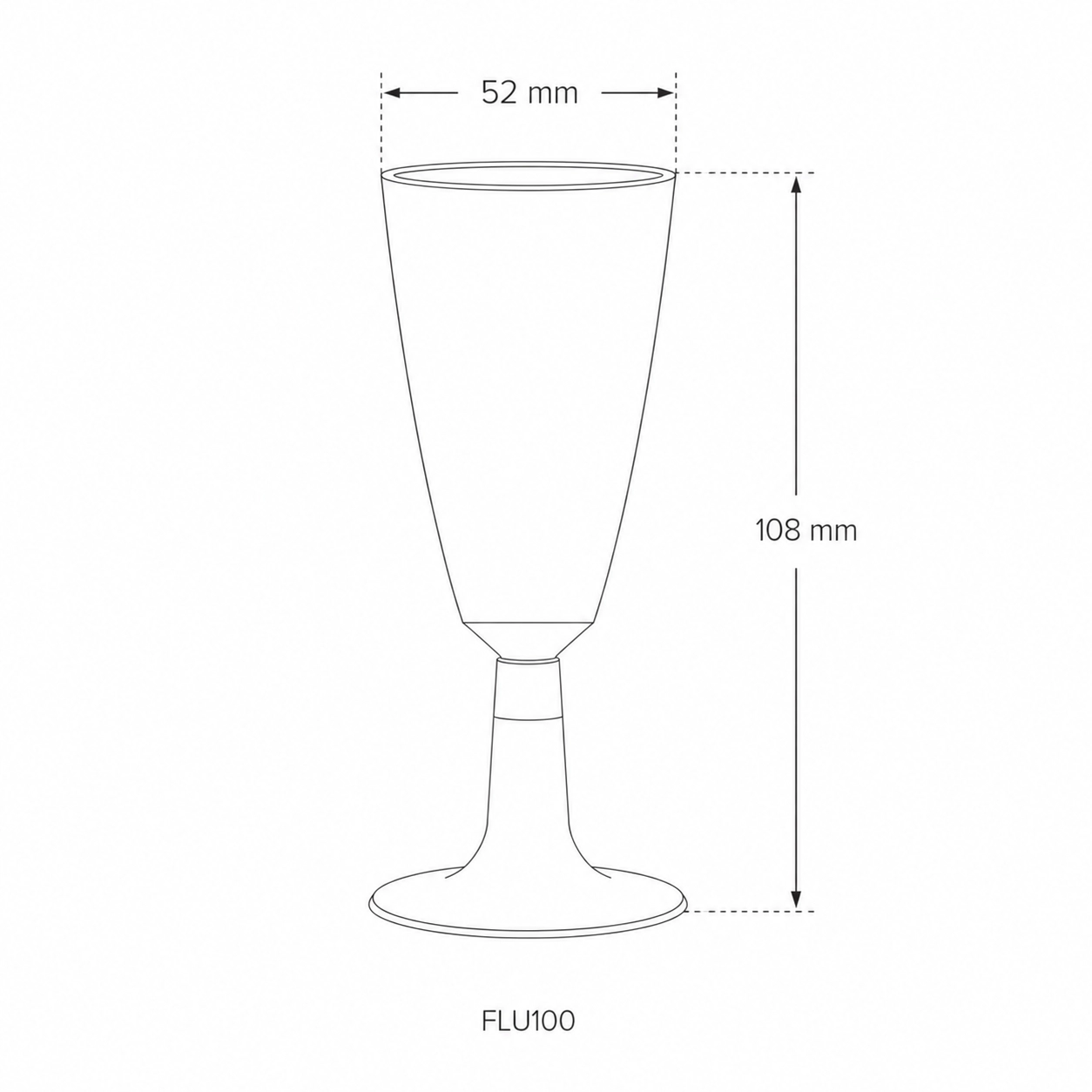 Calice flute compostabile per spumante PLA - View3