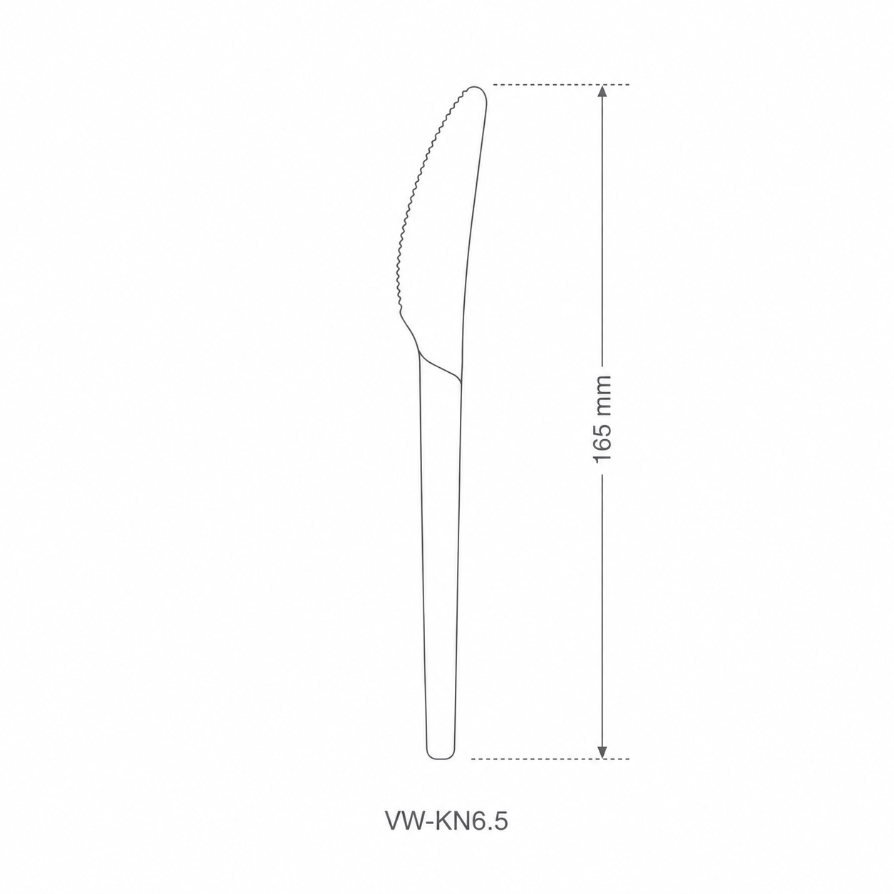 Coltello compostabile in CPLA - Bianco - View2
