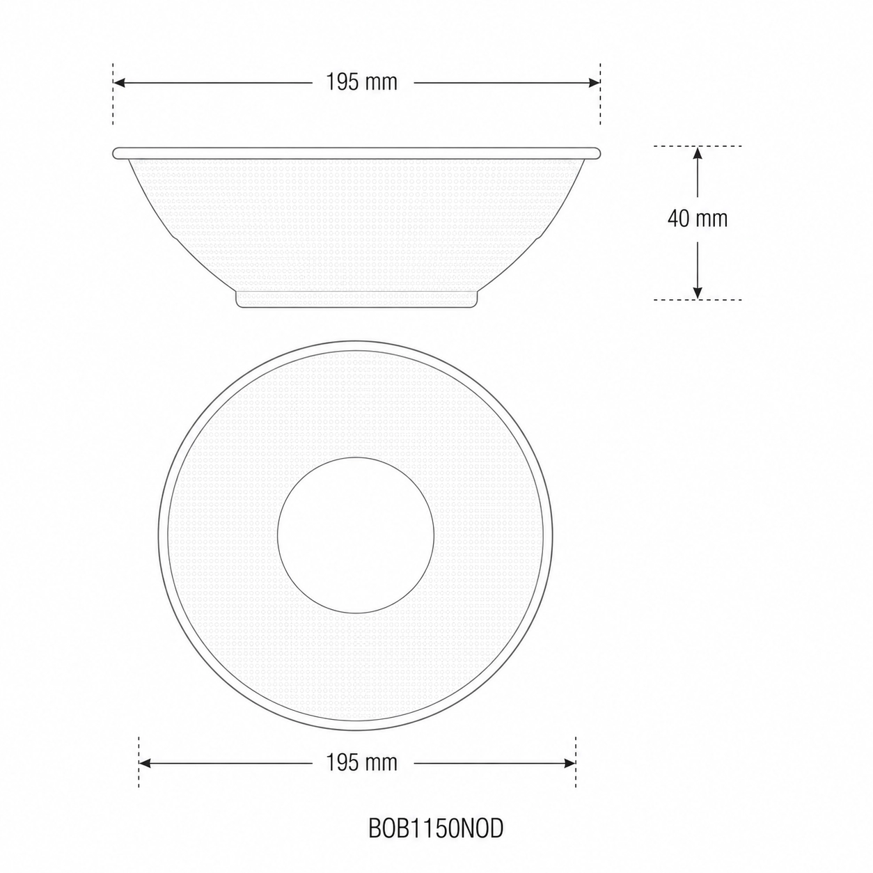 Bowls Noodle in cellulosa BIO Bagasse - 1150ml - D195 - View1