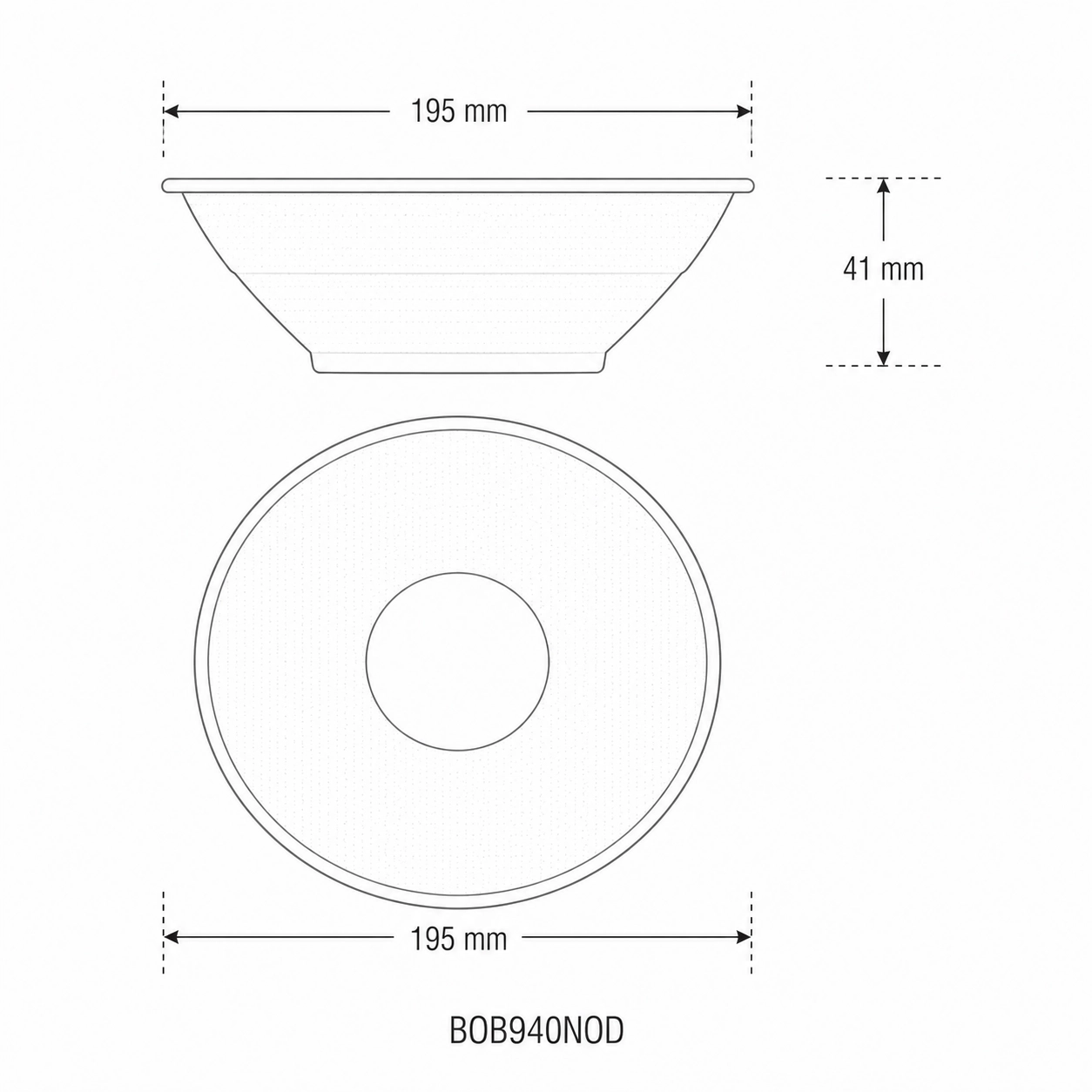 Bowls Noodle in cellulosa BIO Bagasse - 940ml - D195 - View1