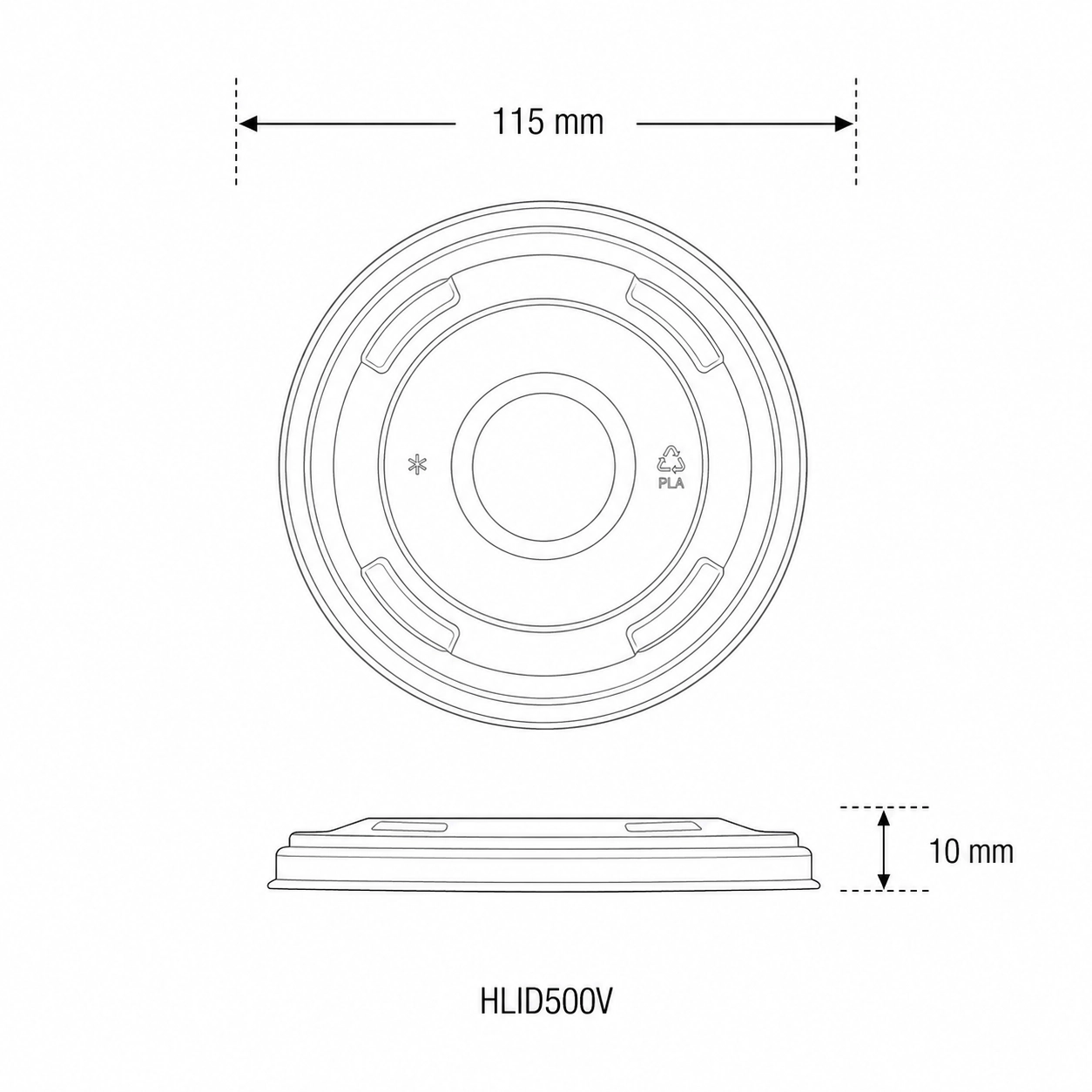 Coperchi in CPLA per ciotole in cartoncino 350-650ml - D115 - View3