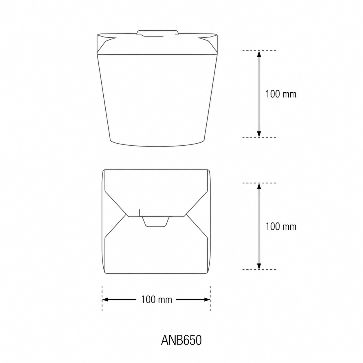 Noodle box contenitore asporto avana - 650ml - View3
