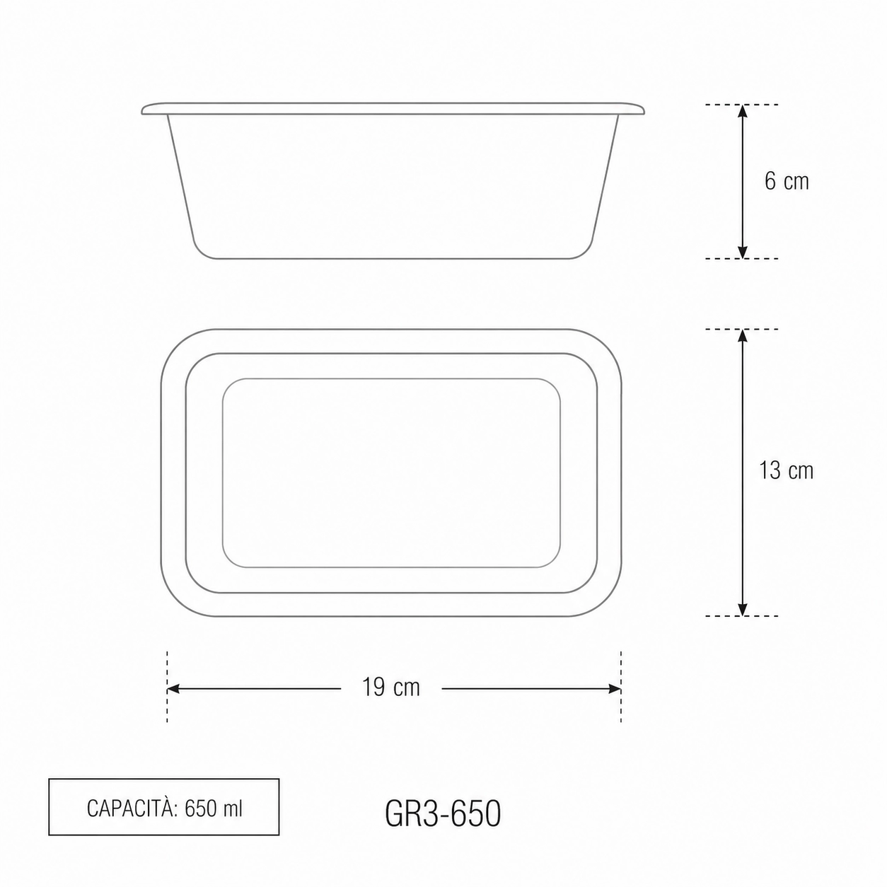Base Gourmet Range 3 - 650ml 19x13x6 - FINE SERIE - View2