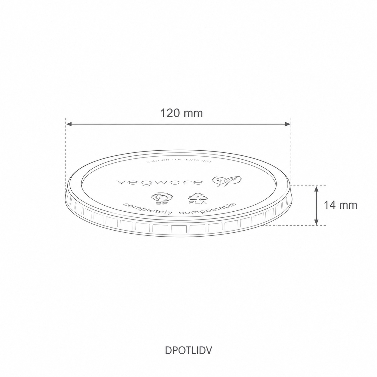 Coperchi piani per ciotole pot in PLA trasparente 240-700ml - View3