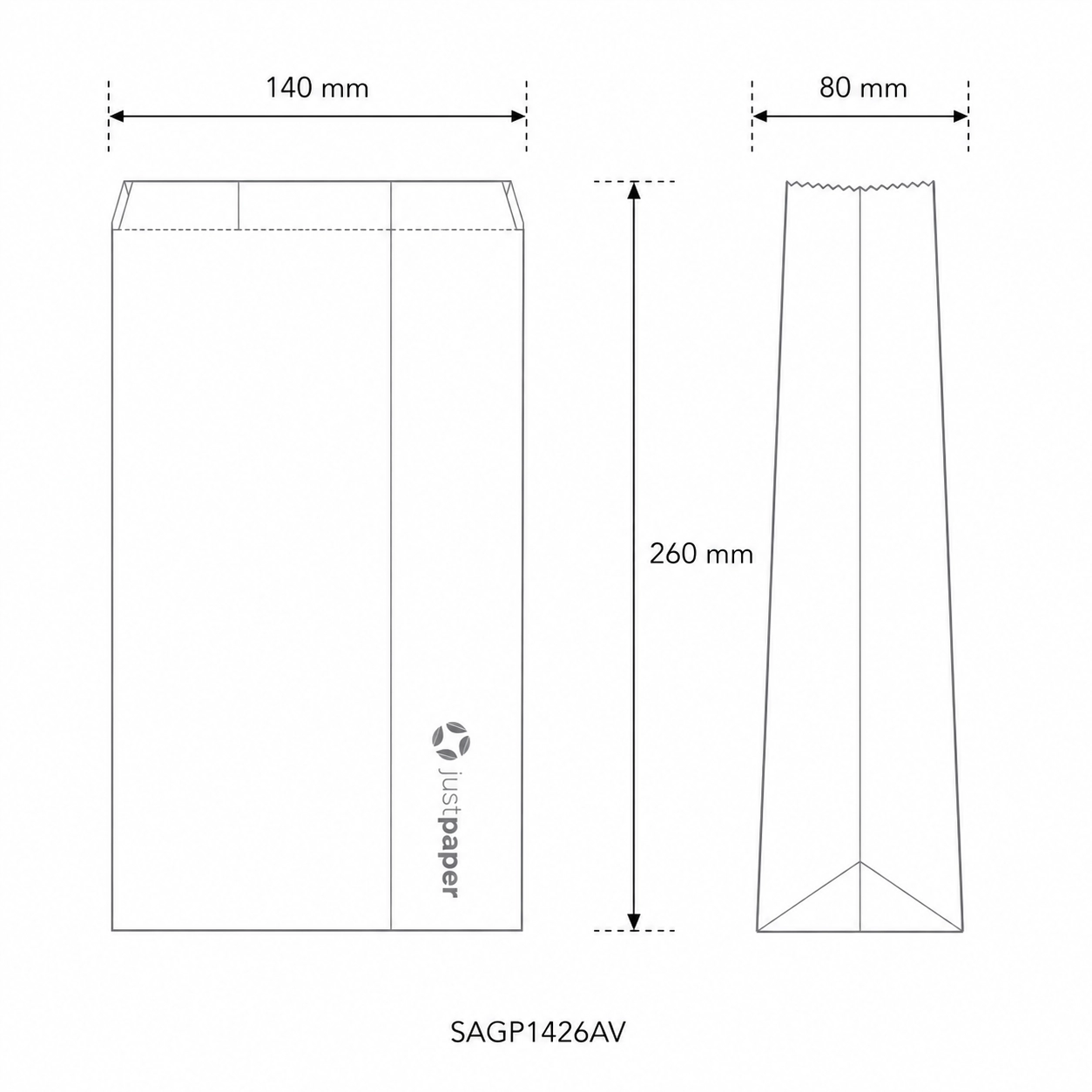 Sacchetto bio antiunto avana e trasparente - 14x8x26h cm - FINE SERIE - View1