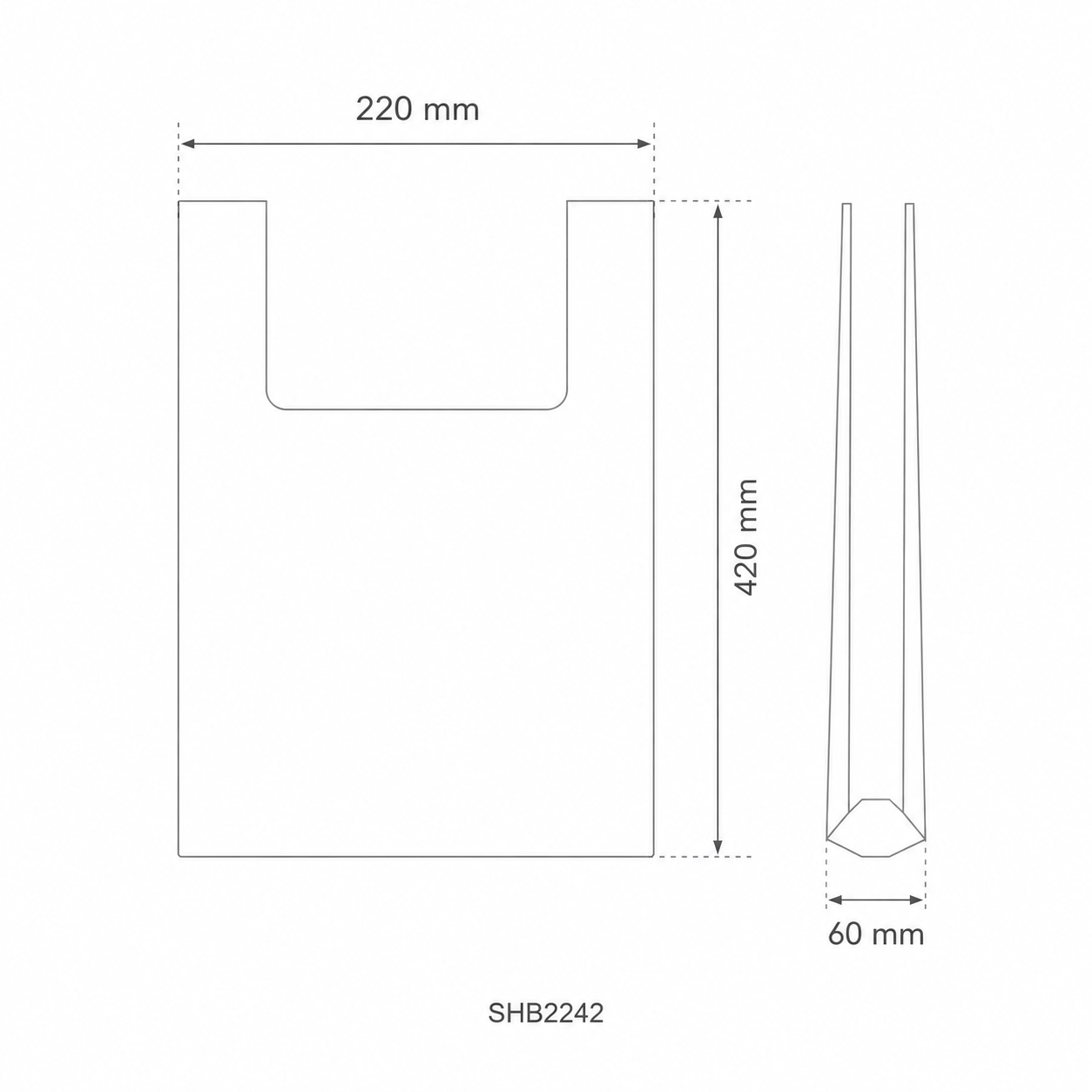Shopper compostabili 22X42 cm (5gr) - piccole - View1