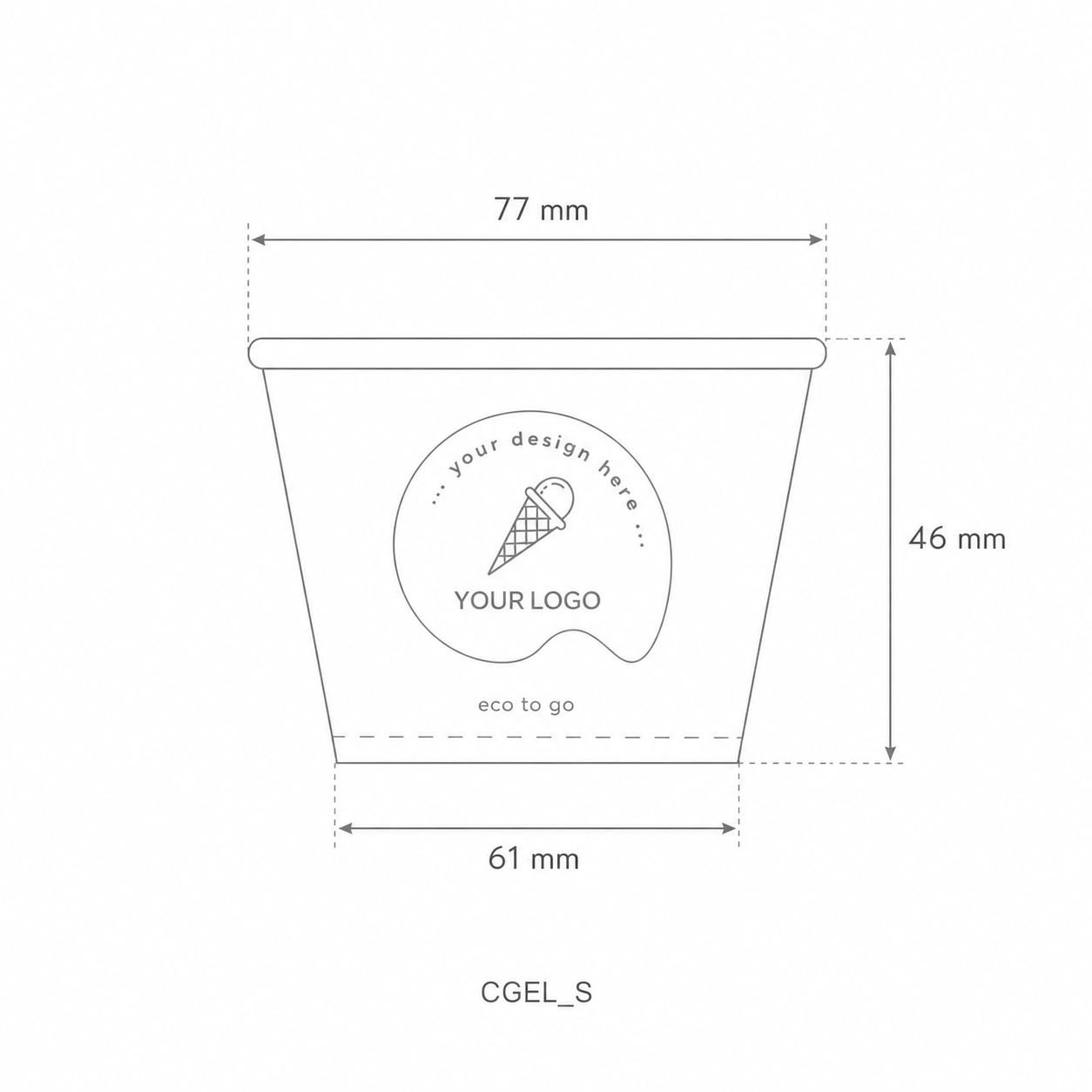 Coppette gelato personalizzate SMALL (4oz-115ml) - View2
